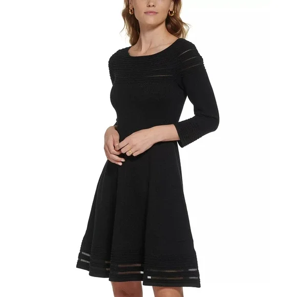 peter pan collar dress woman Solid Peterpan Collar Skater Dress